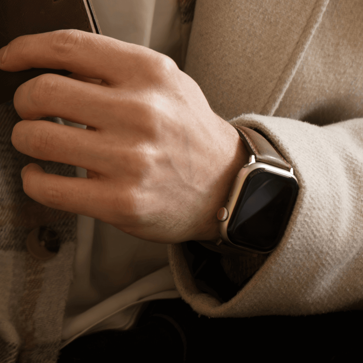 Apple Watch Dark Brown Leather Strap - Boston