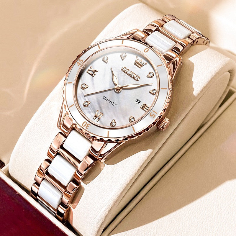 Quartz Watch Electronic Ceramic Women&