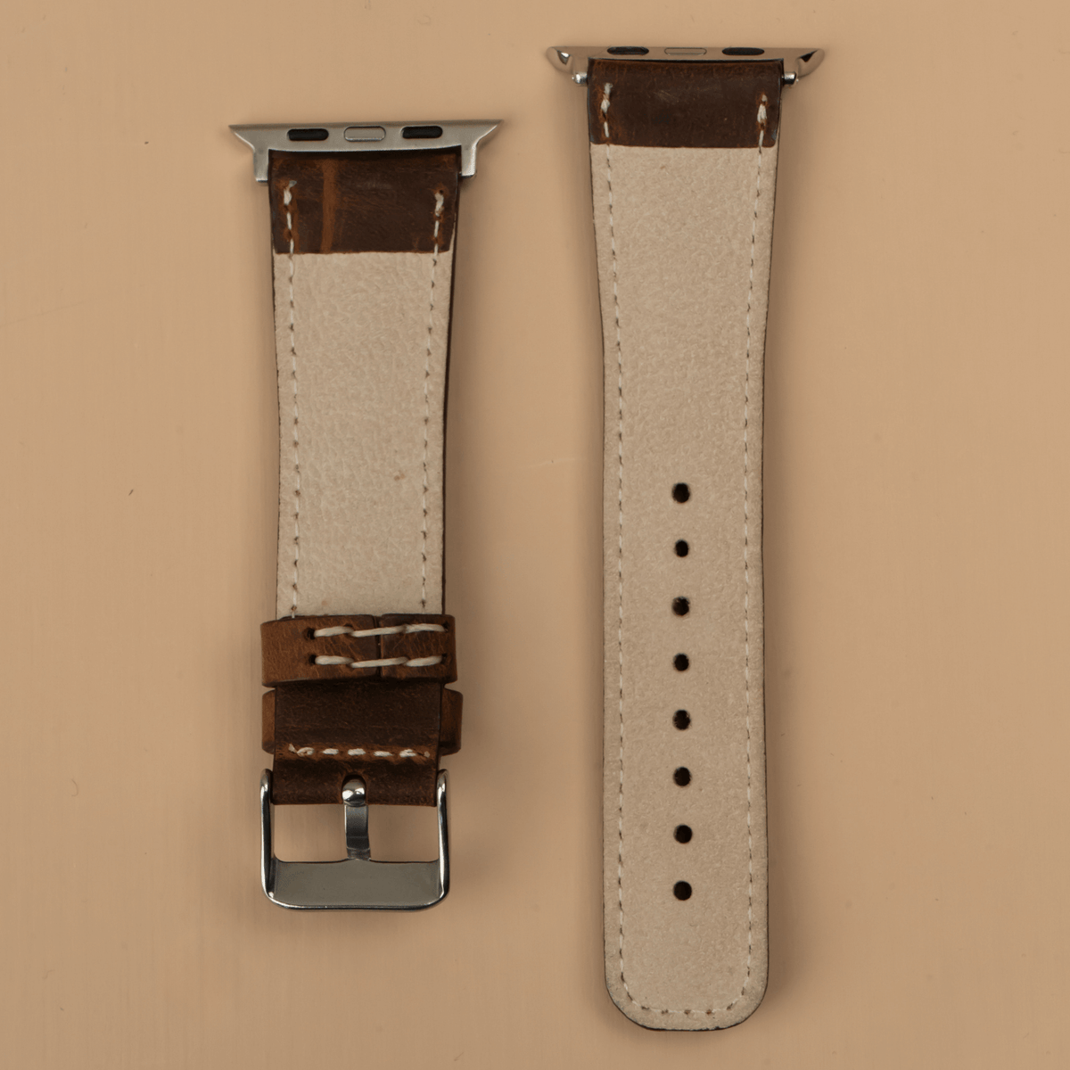 Apple Watch Dark Brown Leather Strap - Boston