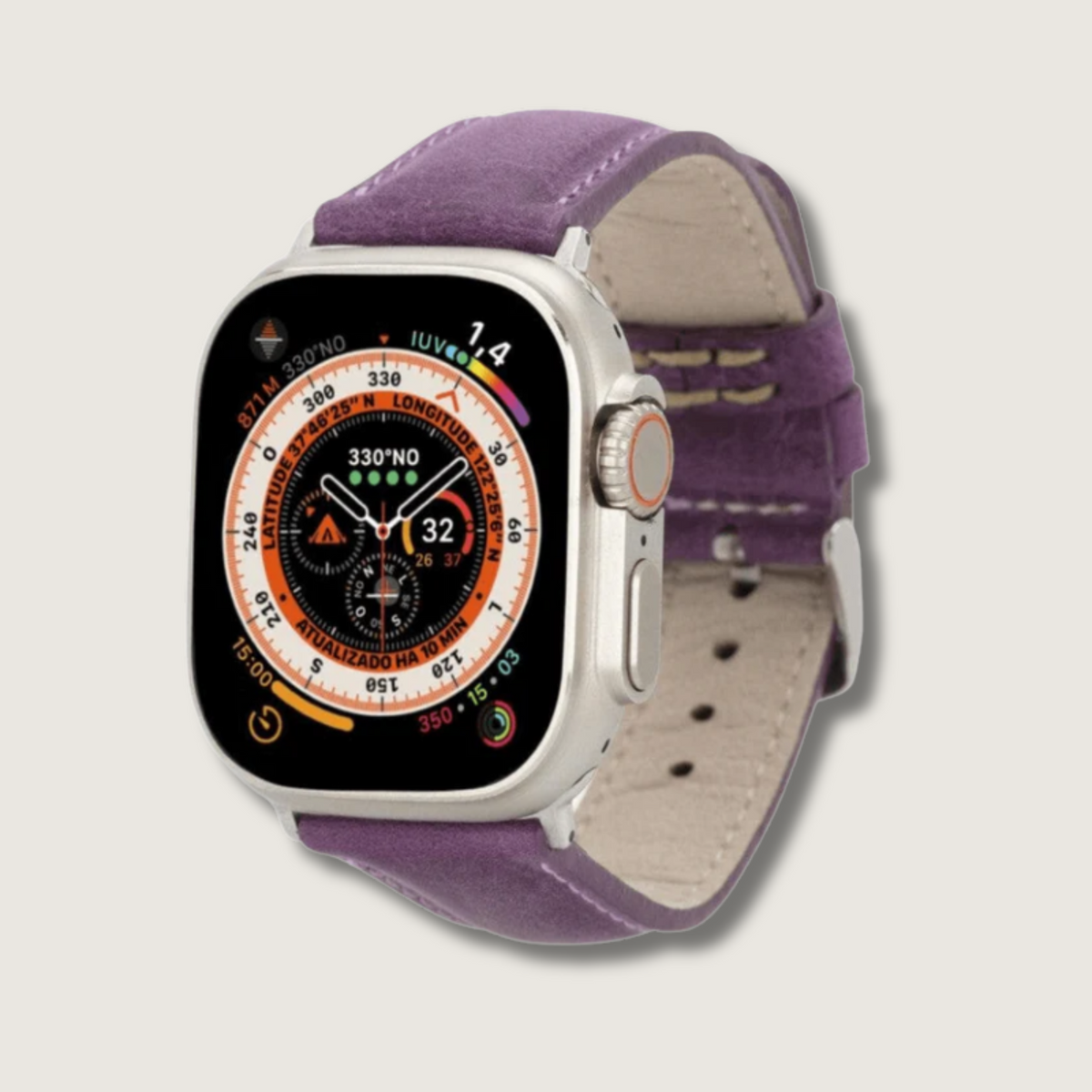 Apple Watch Purple Leather Strap - Boston