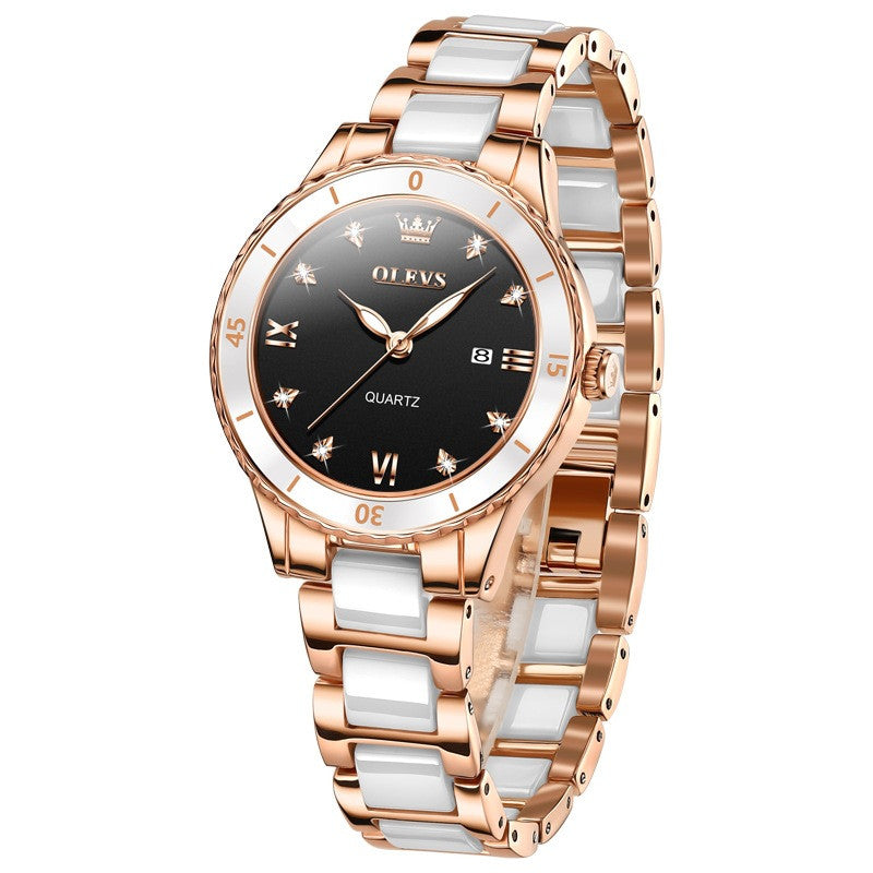 Quartz Watch Electronic Ceramic Women&