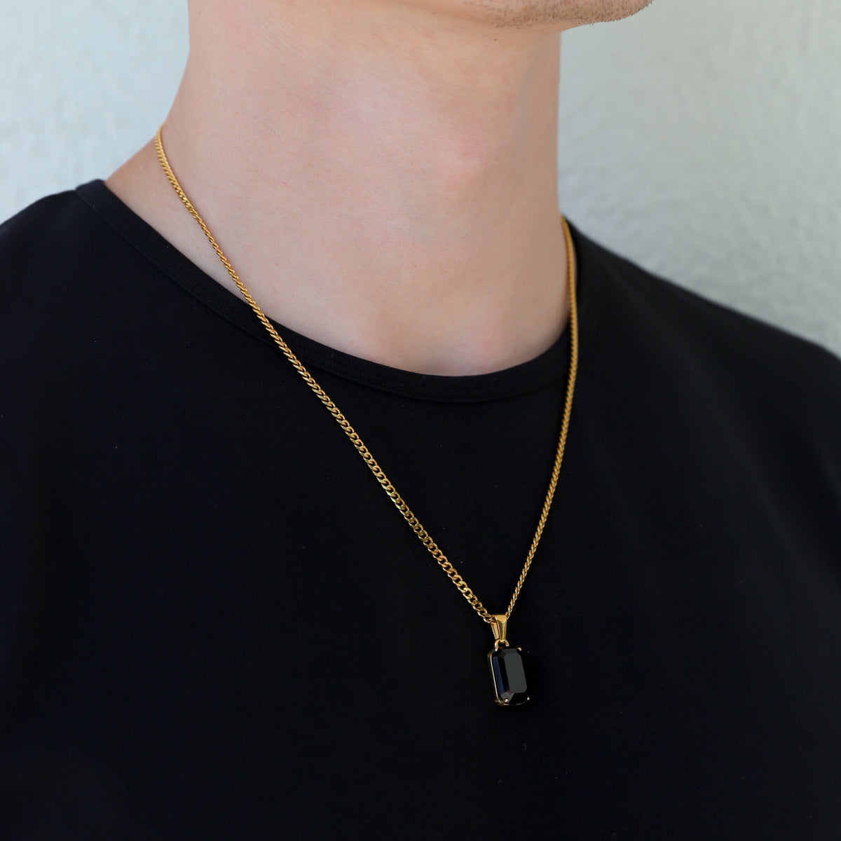 Black Onyx Stone Pendant Set