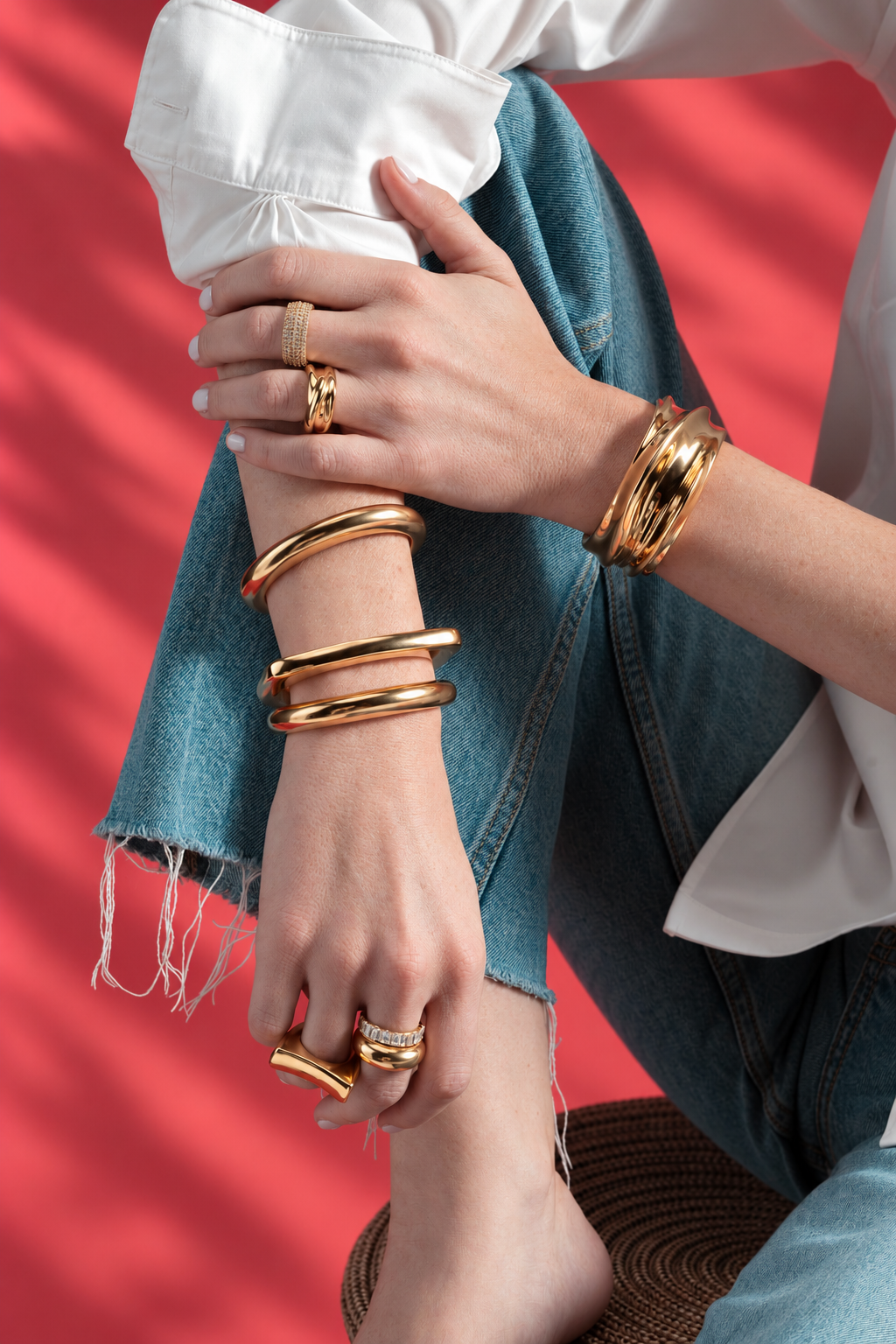 Isabella Chunky Gold Open Cuff Bracelet