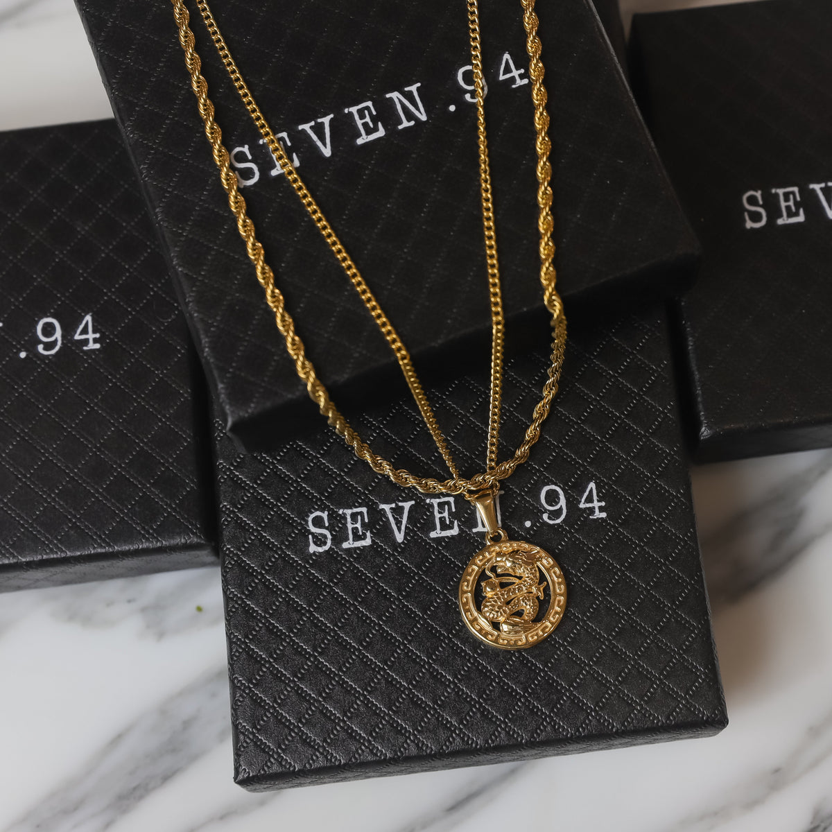 Dragon Pendant Necklace Set