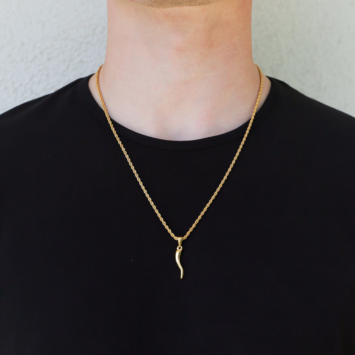 Italian Horn Silver Pendant
