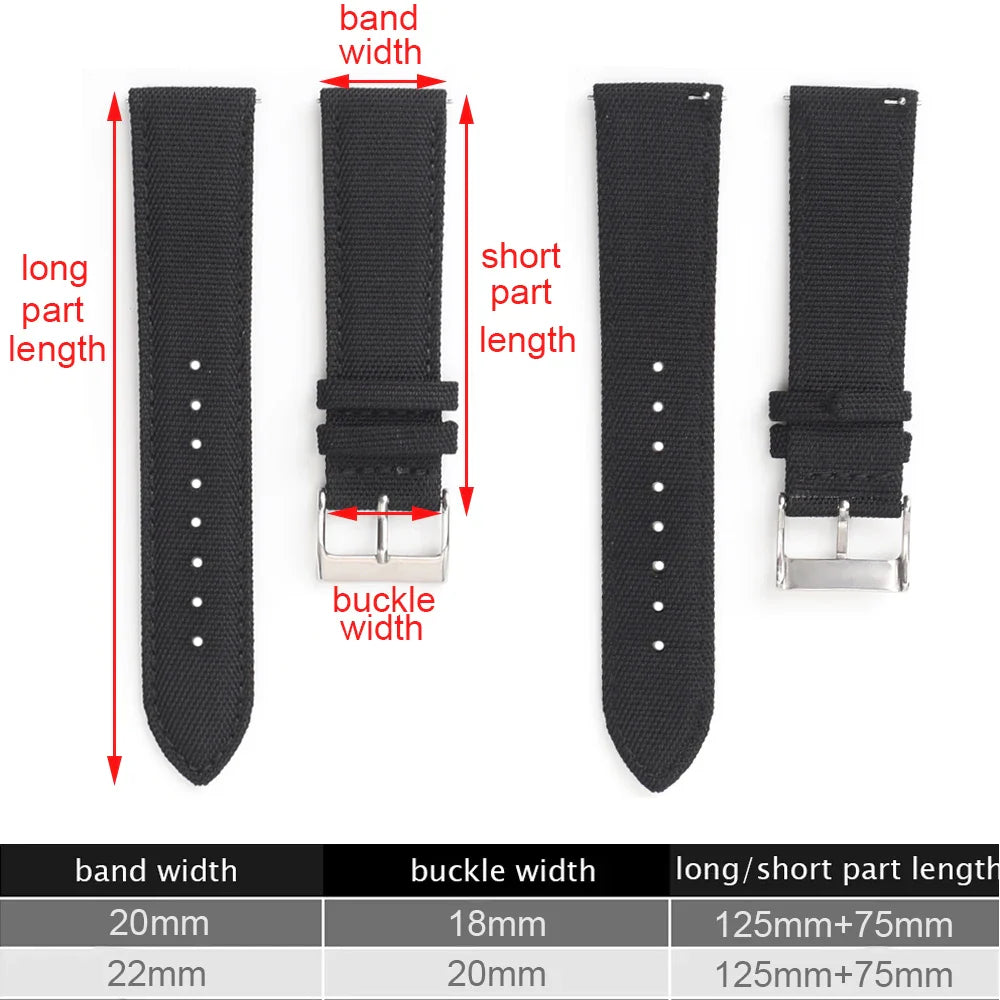 Motorola Moto Nylon Quick Release Watch Band Sailcloth Strap