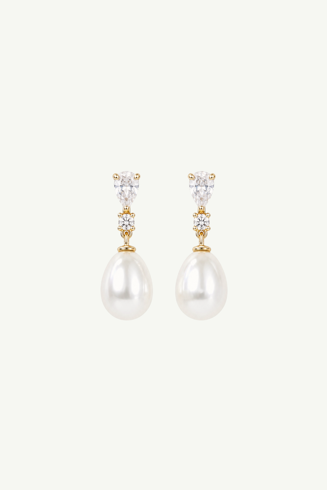 Crystal Stacked Pearl Drop Earrings