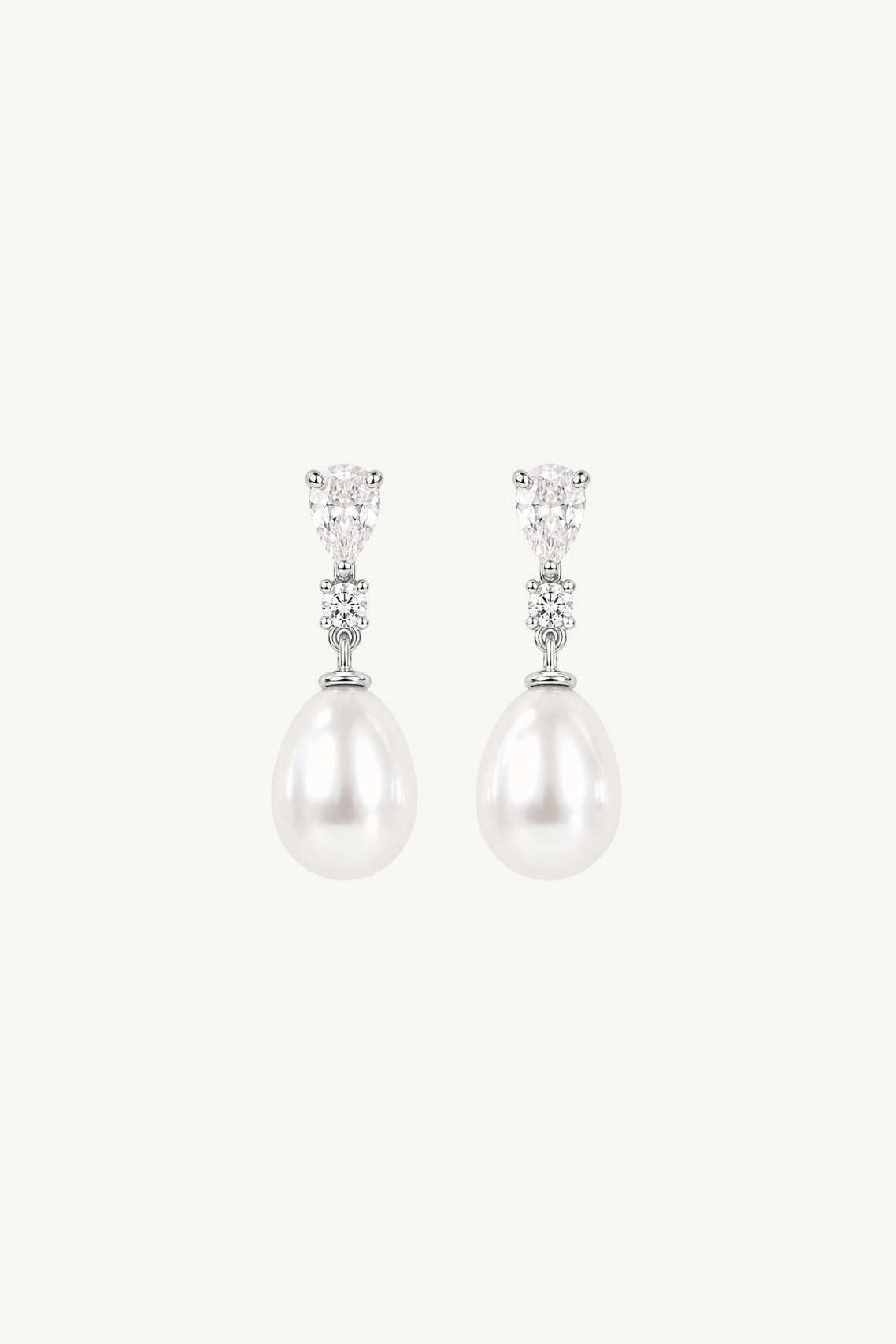 Crystal Stacked Pearl Drop Earrings