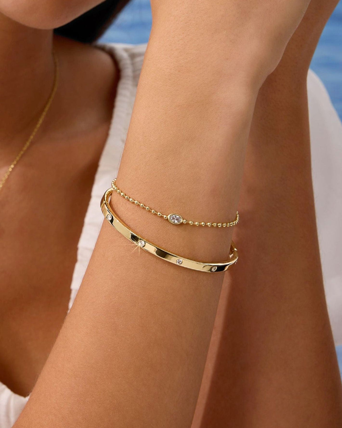 Gold Filled Diamond Bangle
