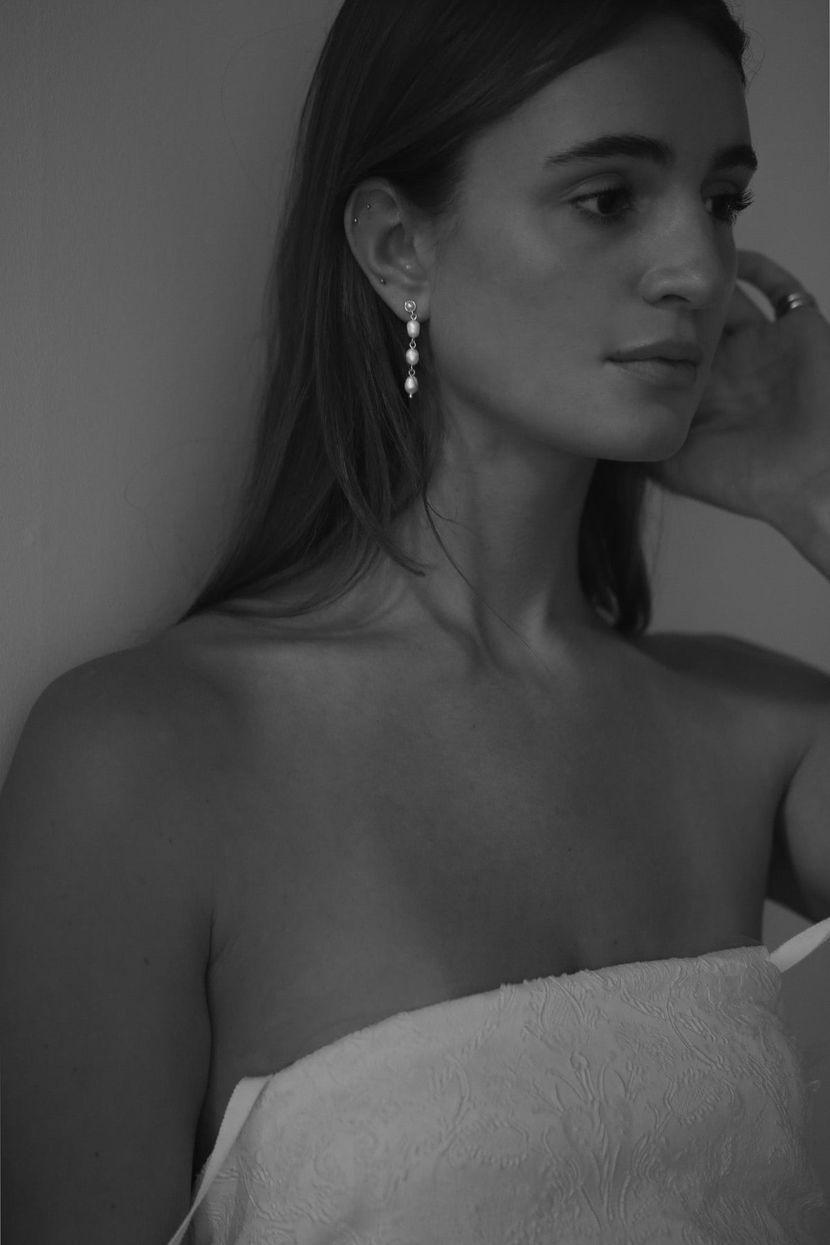 Stacked Pearl Tier Drop Earrings