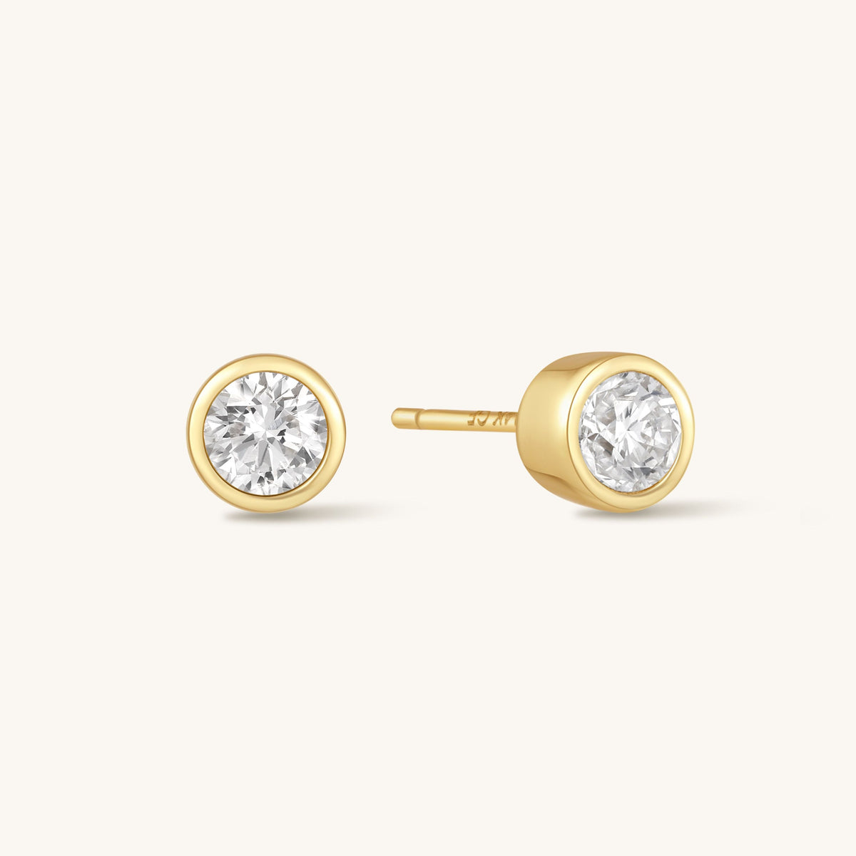 Gold Filled Diamond Bezel Studs