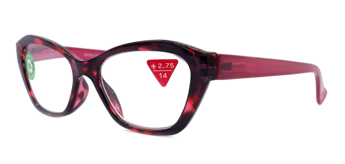 Jane, (Premium) Reading Glasses, High End Readers +1.25..+3 Magnifying Glasses (Pink, Tortoise Shell) Cat Eye NY Fifth Avenue