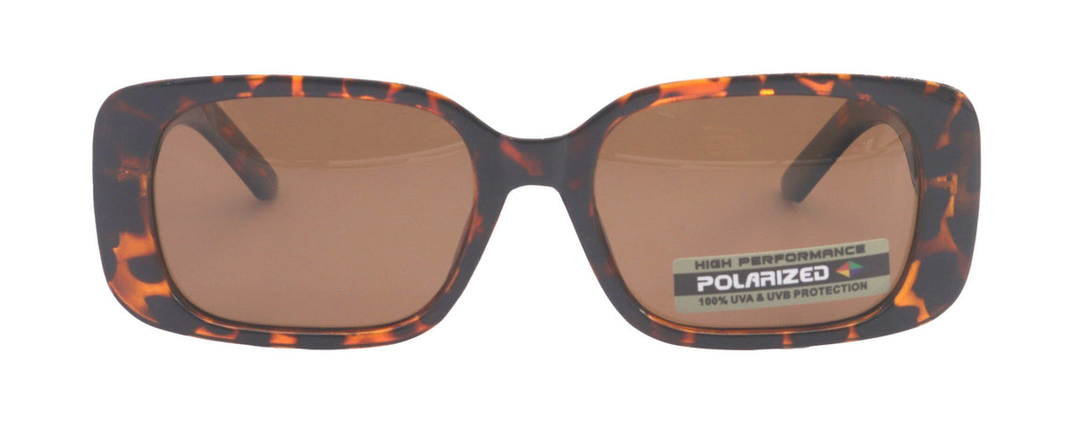 Chania Polarized Women Sunglasses, 1.1mm Polarized Brown Lenses, 100% UVA UVB Protection (Brown, Square) NY Fifth Avenue