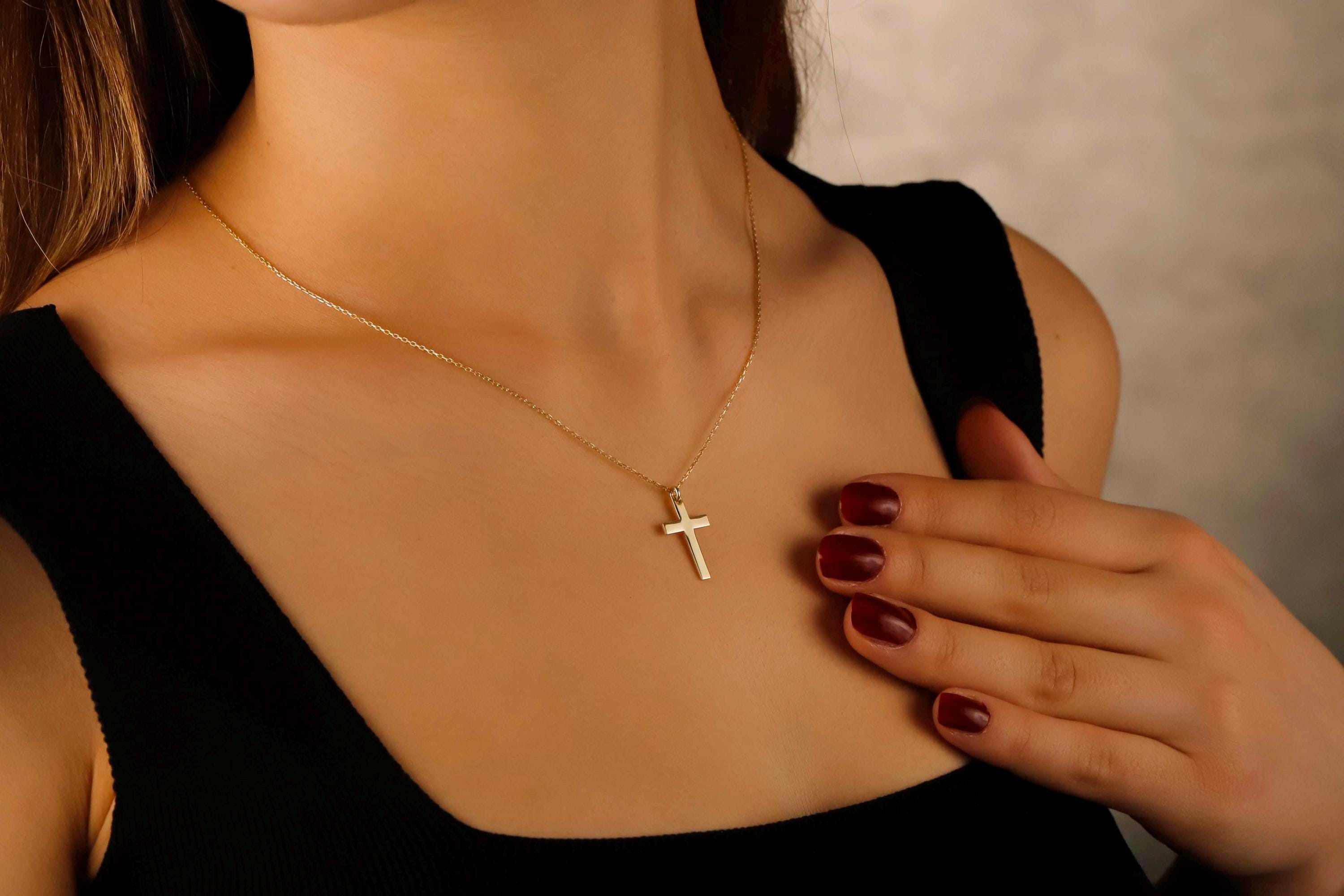 Radiant Faith Cross Necklace in Silver, Gold and Rose