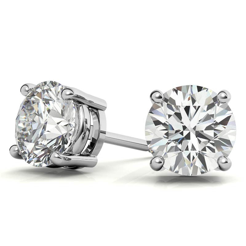 AGI Certified 6 CTW Lab Grown Diamond Stud Earrings in 14K White or Yellow Gold – G VS Round Cut