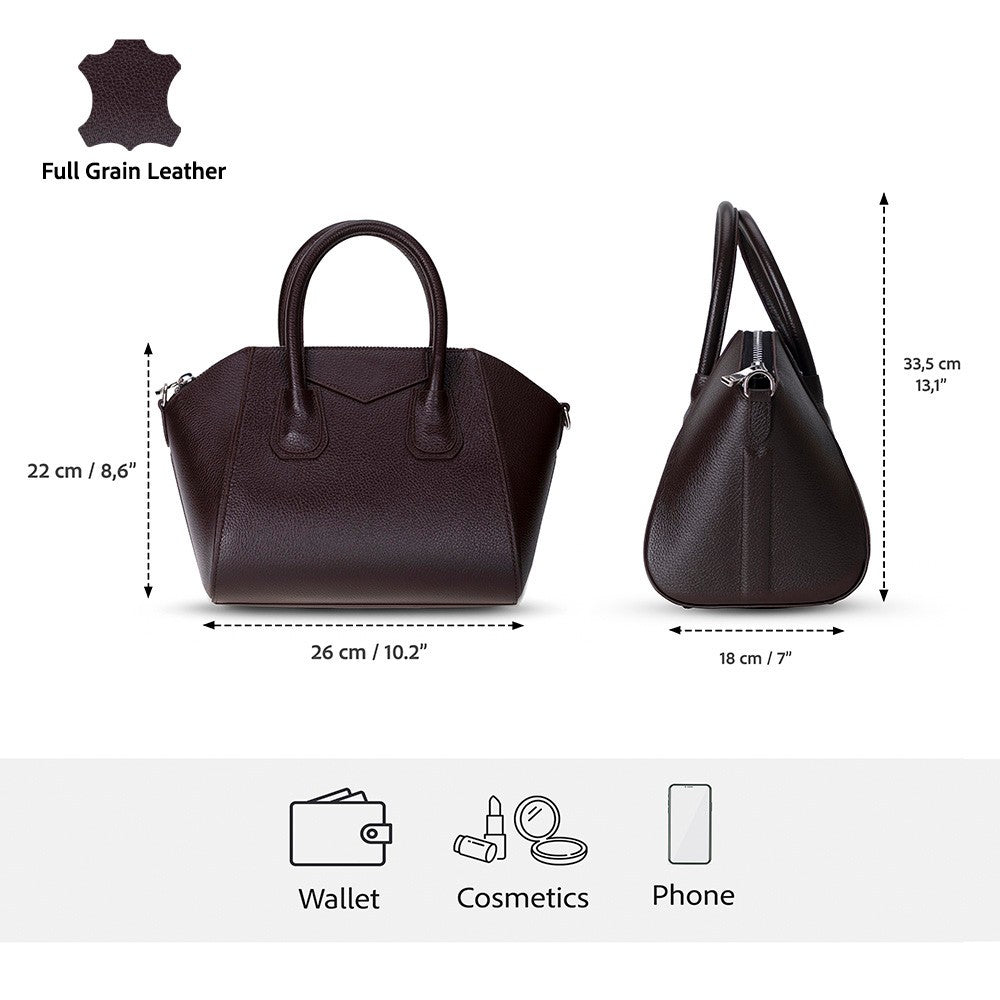 Lorenza Medium Women’s Leather Bag – Genuine Leather Handbag for Everyday Elegance | Minimal &amp; Handcrafted