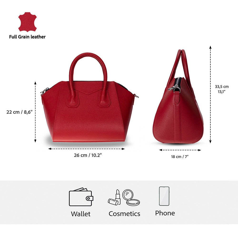 Lorenza Medium Women’s Leather Bag – Genuine Leather Handbag for Everyday Elegance | Minimal &amp; Handcrafted