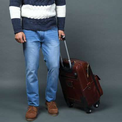 Leather Carry-On Trolly Bag
