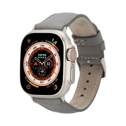 Apple Watch Grey Leather Strap - Boston