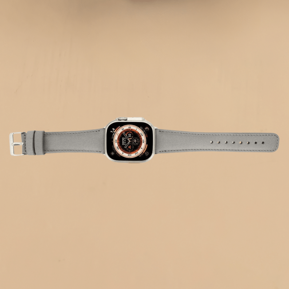 Apple Watch Grey Leather Strap - Boston