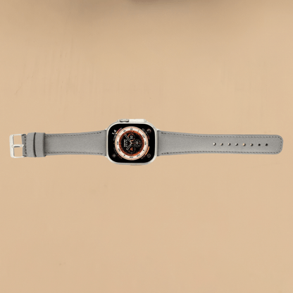 Apple Watch Grey Leather Strap - Boston