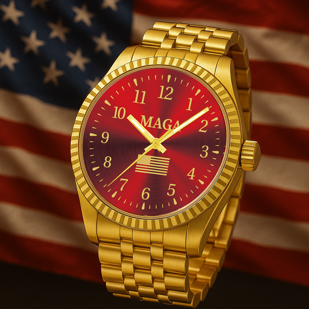 Gold &amp; Red MAGA Watch