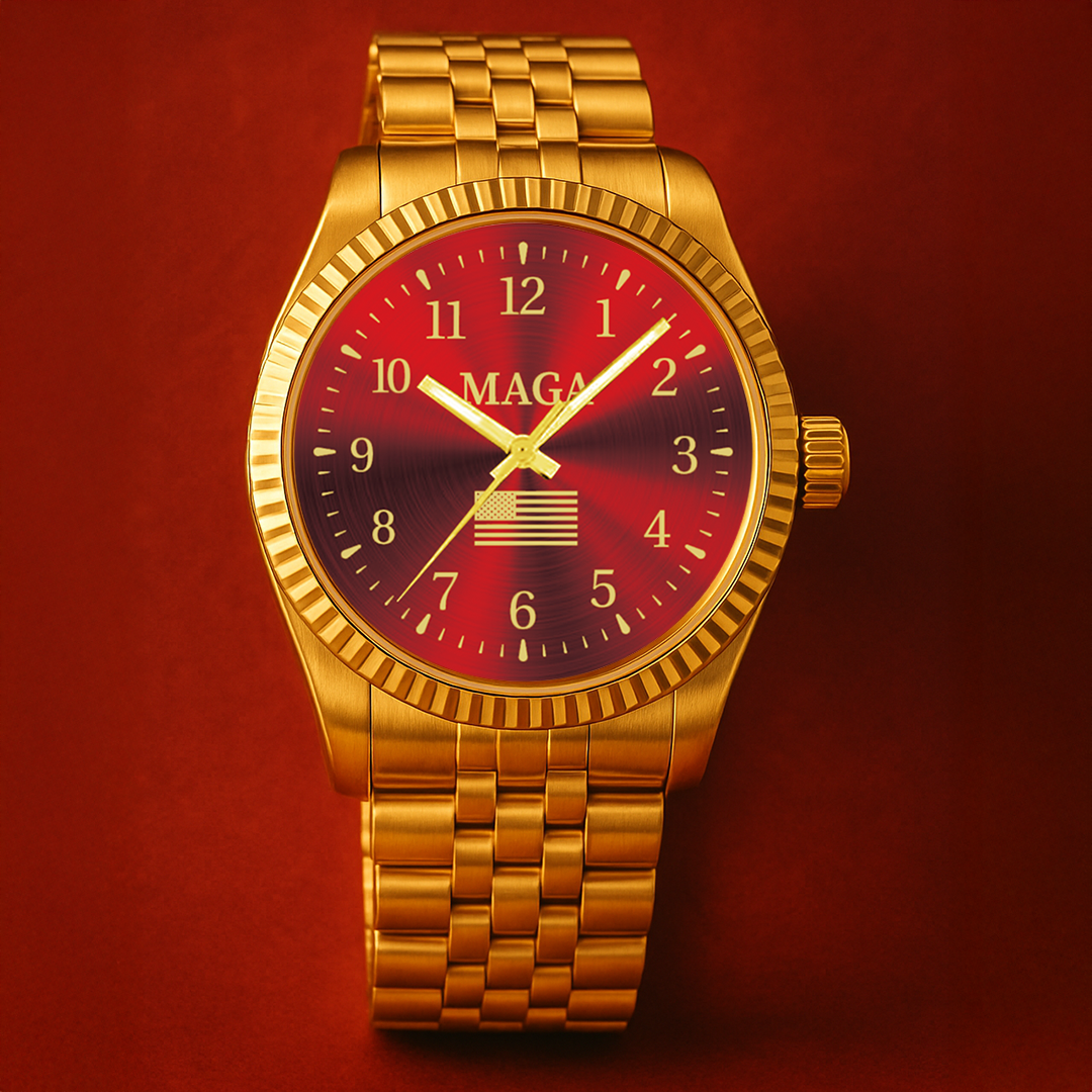 Gold &amp; Red MAGA Watch