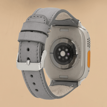 Apple Watch Grey Leather Strap - Boston