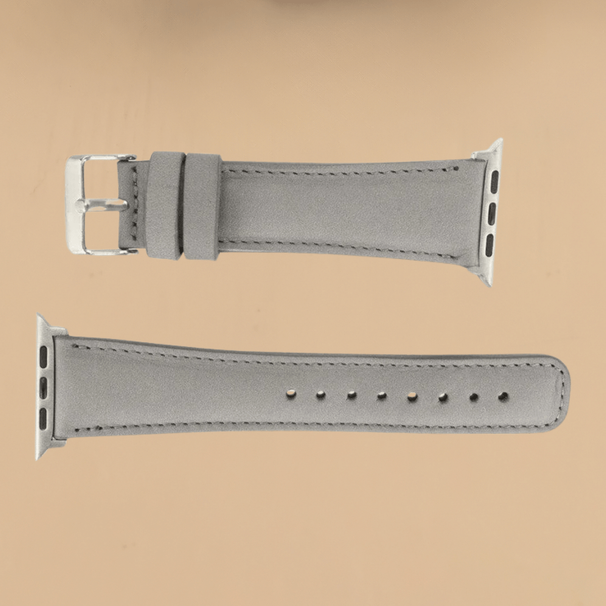 Apple Watch Grey Leather Strap - Boston