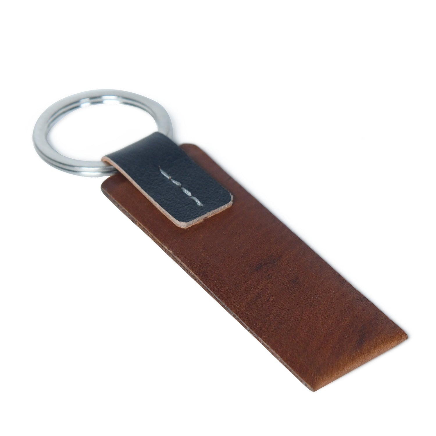 Genuine Leather &amp; Metal Keychain