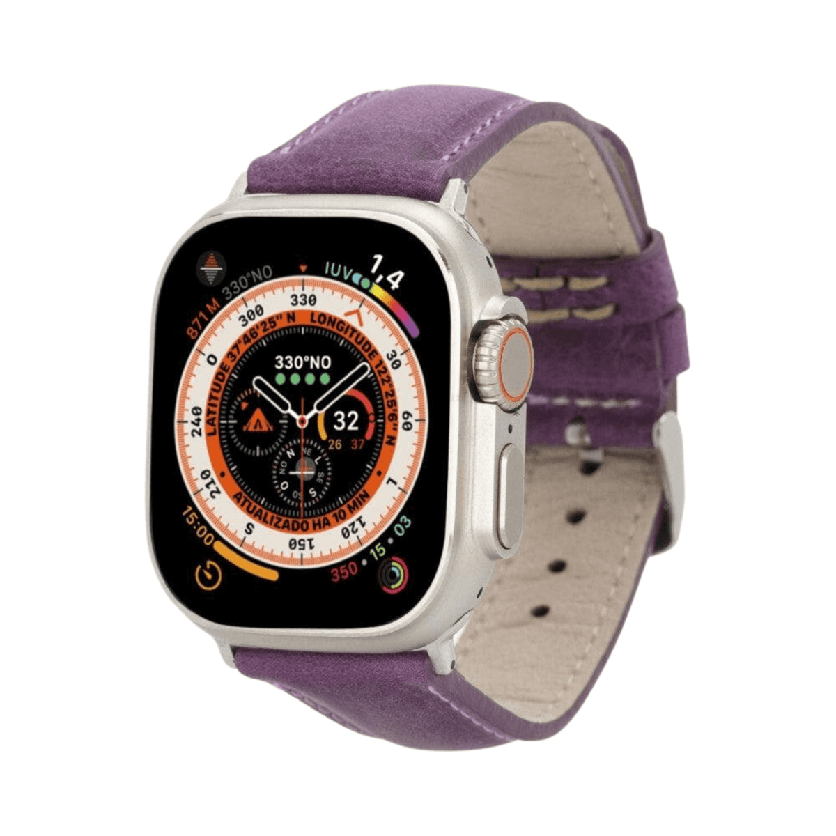 Apple Watch Purple Leather Strap - Boston