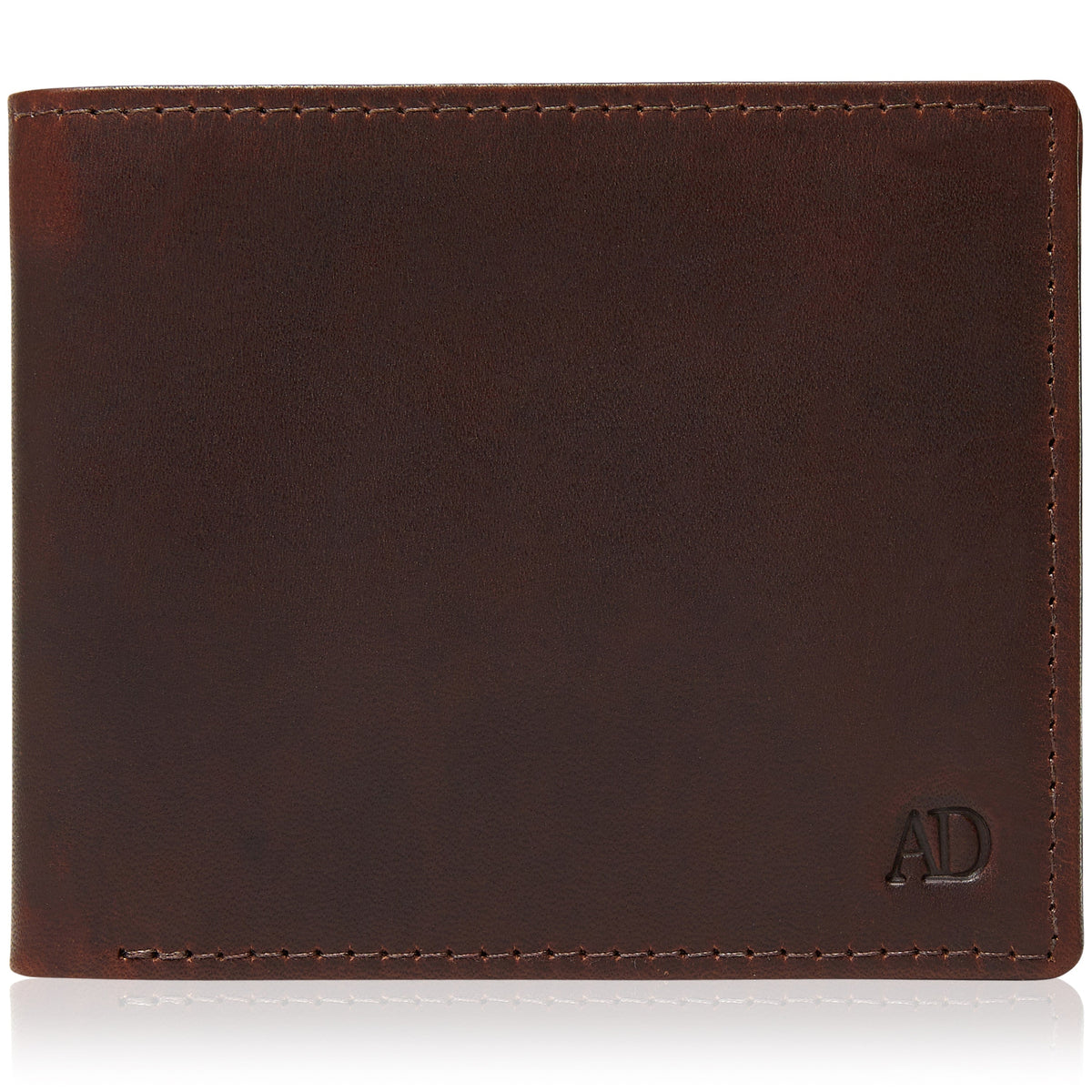Genuine Leather Bifold Wallet – Flip-Up ID Window, RFID Blocking