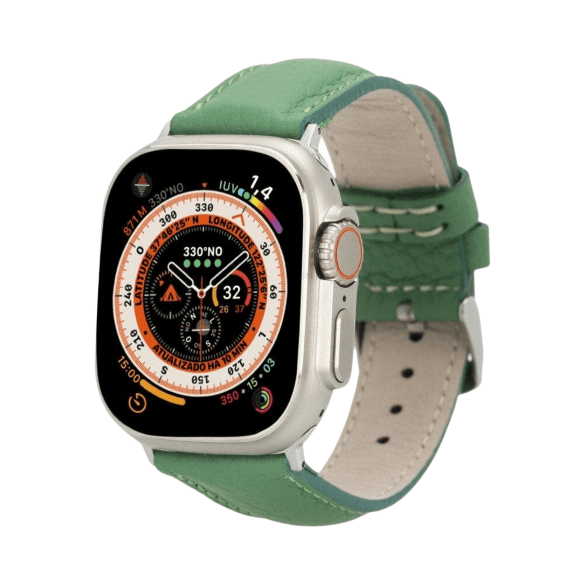 Apple Watch Green Leather Strap - Boston