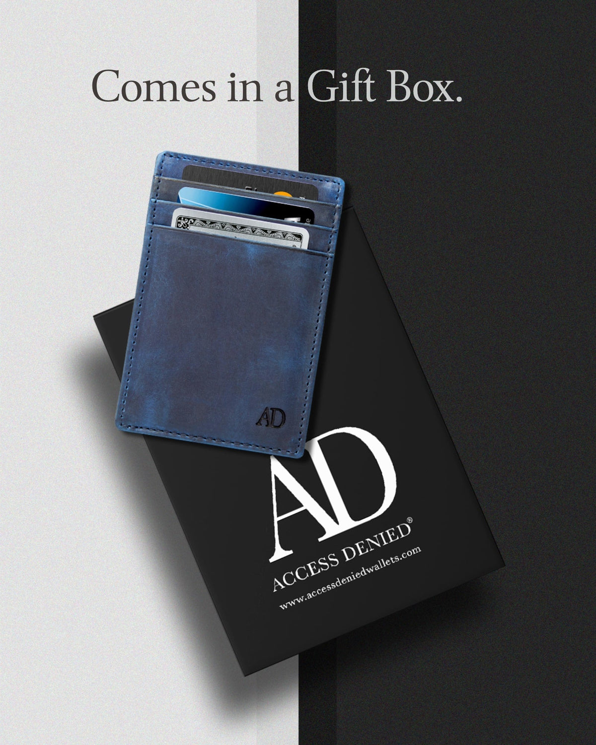 Genuine Leather Slim Card Holder – RFID Blocking, Minimalist