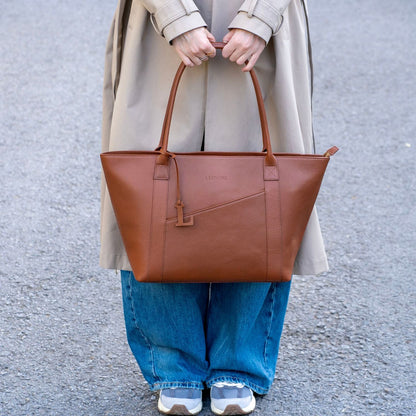 The Leathere New York Tote - Cognac
