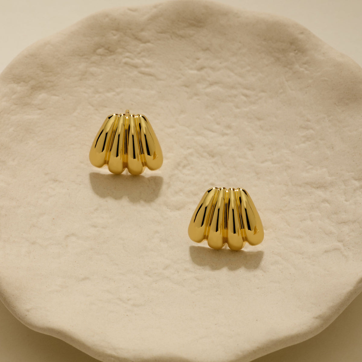 Gold Filled Scallop Earrings