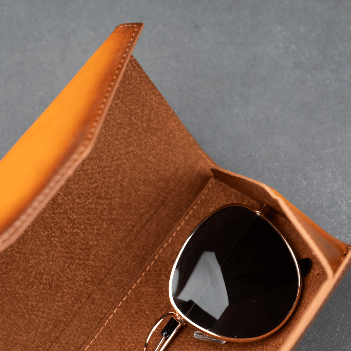 Luxury Leather Sunglasses Case - Rustic Brown - Louisville
