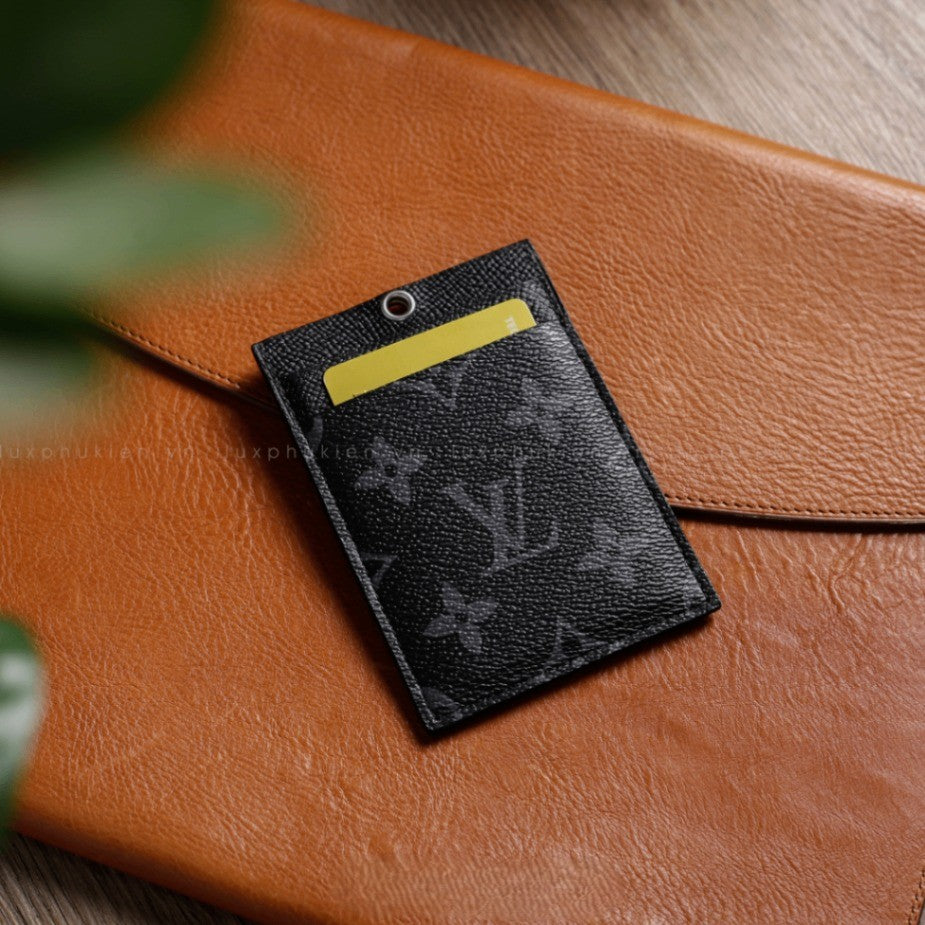 Authentic LV Leather Lanyard ID &amp; Card Holder – Limited Edition