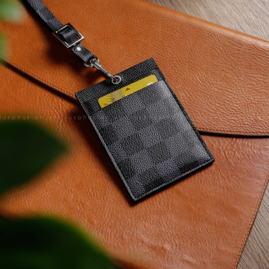 Authentic LV Leather Lanyard ID &amp; Card Holder – Limited Edition