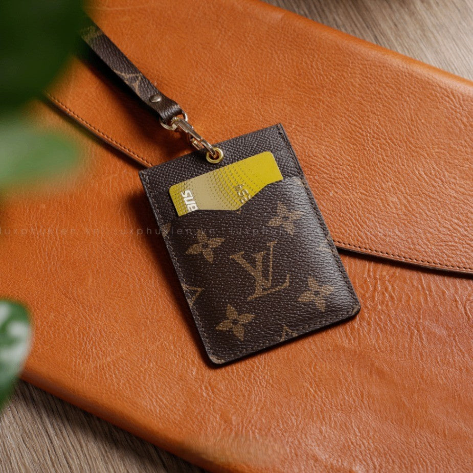 Authentic LV Leather Lanyard ID &amp; Card Holder – Limited Edition