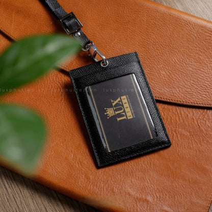 Authentic LV Leather Lanyard ID &amp; Card Holder – Limited Edition