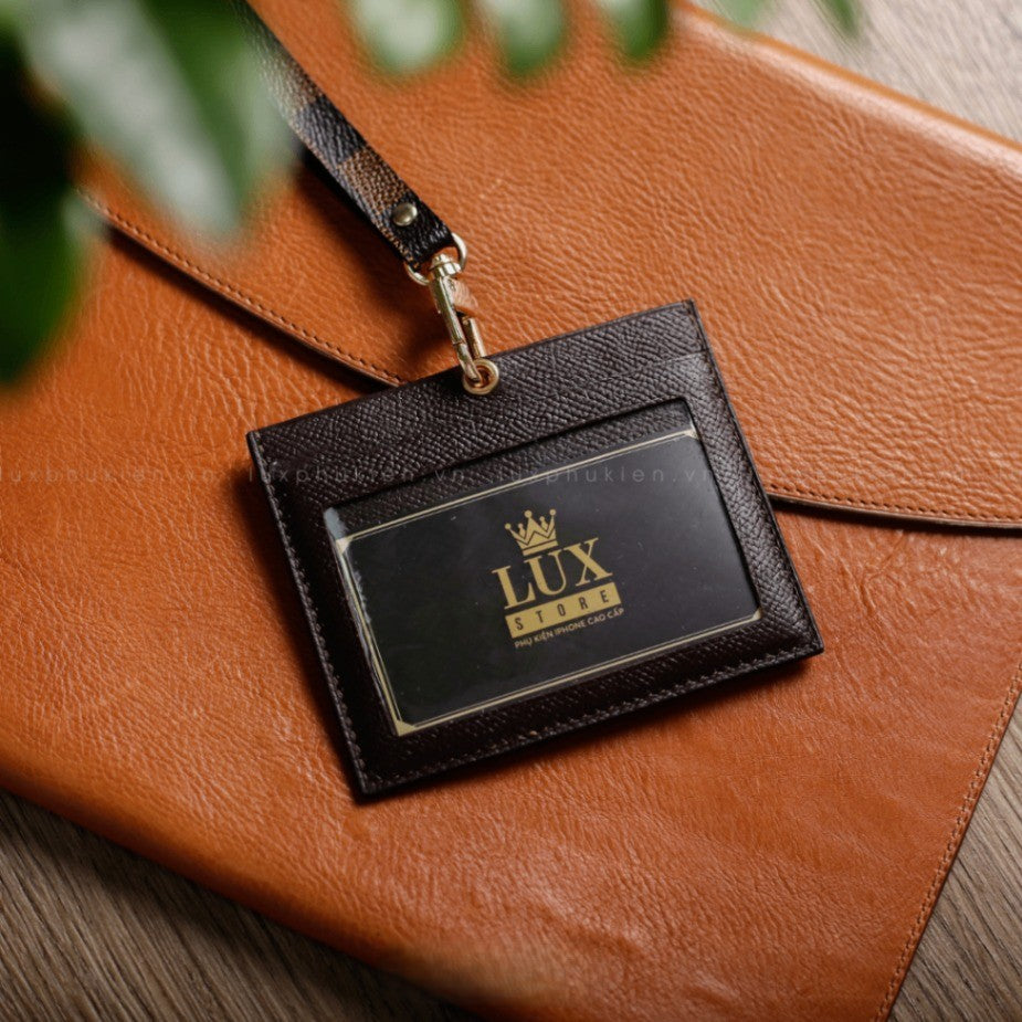 Authentic LV Leather Lanyard ID &amp; Card Holder 2 – Limited Edition