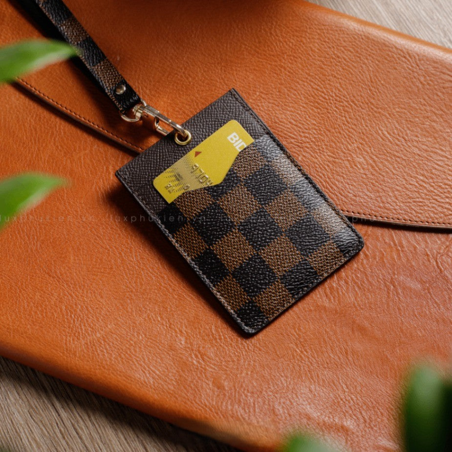Authentic LV Leather Lanyard ID &amp; Card Holder – Limited Edition