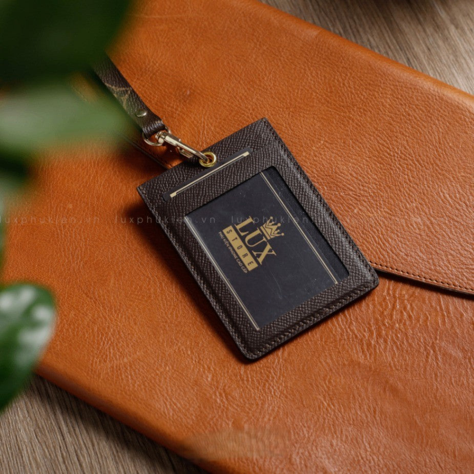 Authentic LV Leather Lanyard ID &amp; Card Holder – Limited Edition