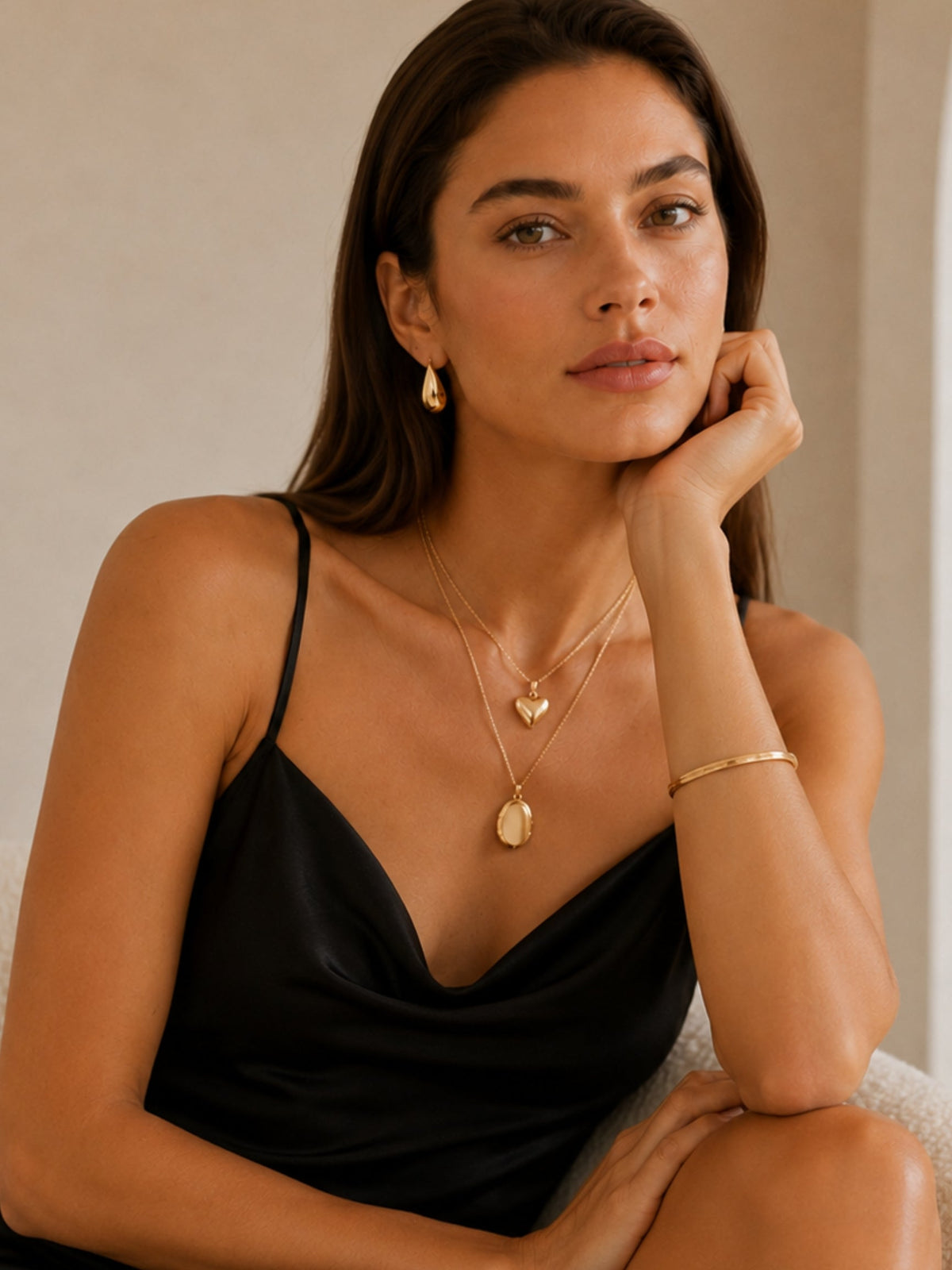 Gold Filled Puffy Heart Necklace