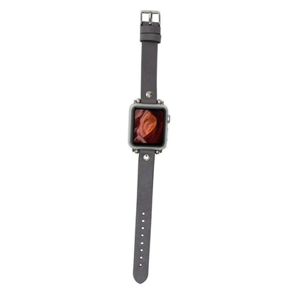 Apple Watch Dark Grey Leather Strap - Detroit