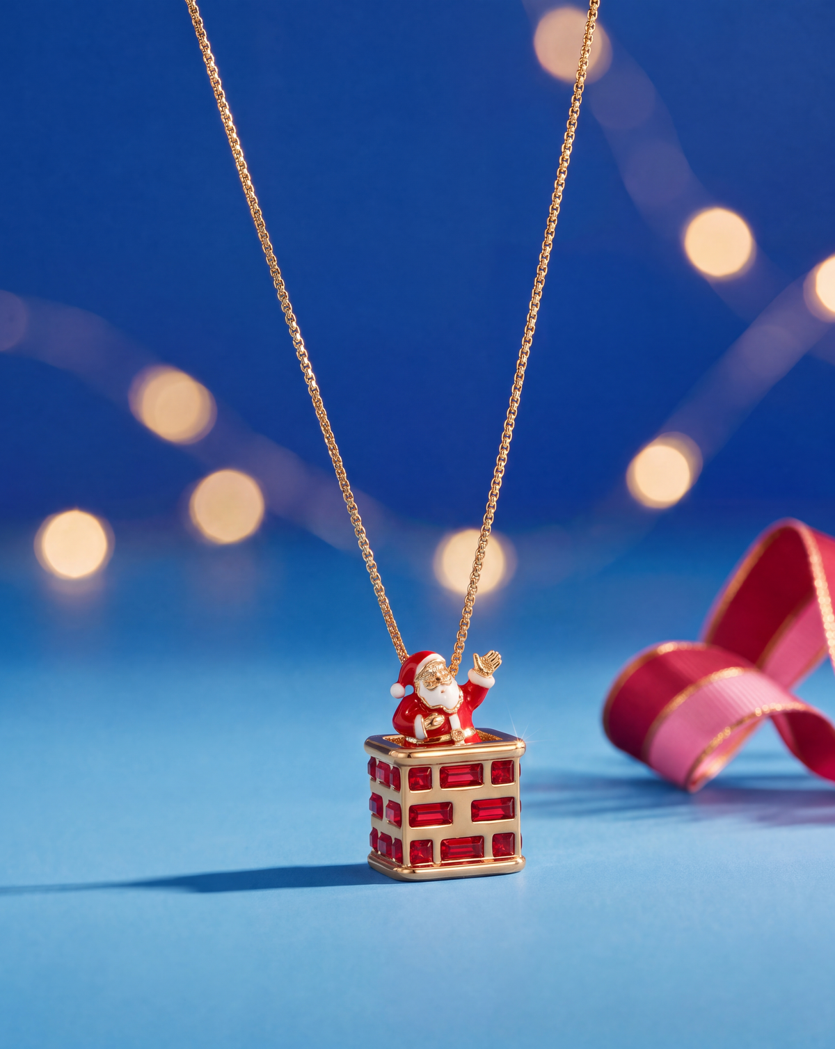 Santa Chimney Slider Necklace