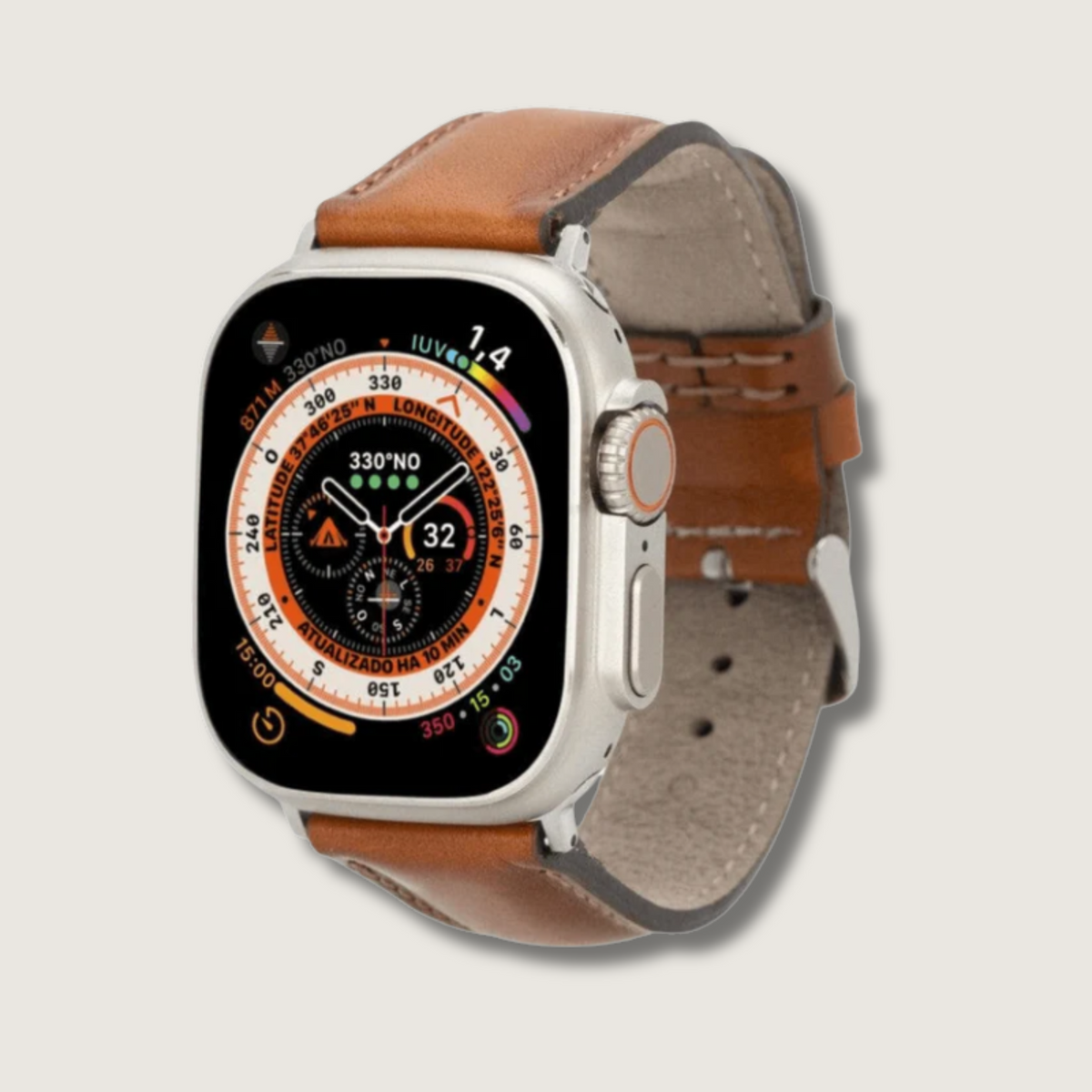 Apple Watch Rustic Brown Leather Strap - Boston