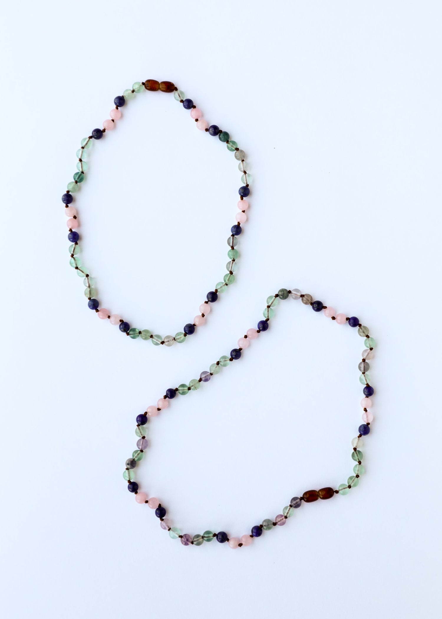 Fluorite + Lapis Lazuli + Rose Quartz || Gemstone Necklace