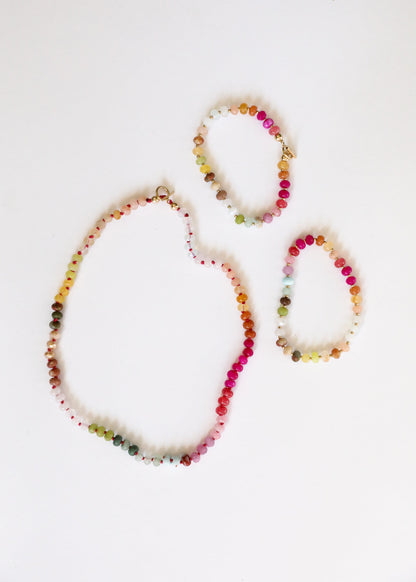 Natural Gemstone Necklace + 14k Gold Filled Toggle : Sandbar